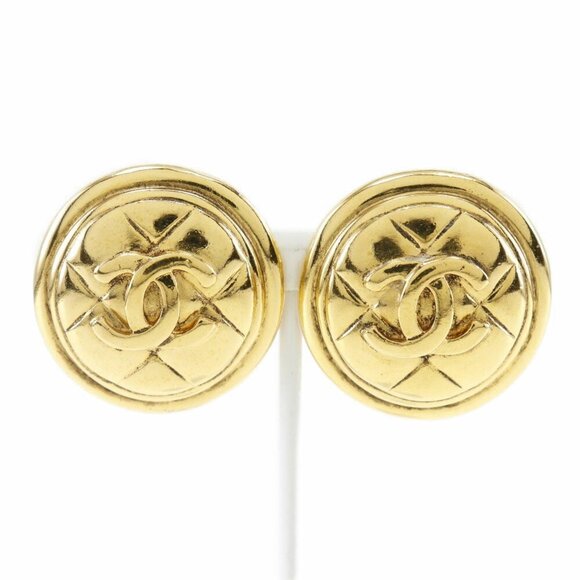 CHANEL Vintage Gold Earrings - Picture 1 of 7